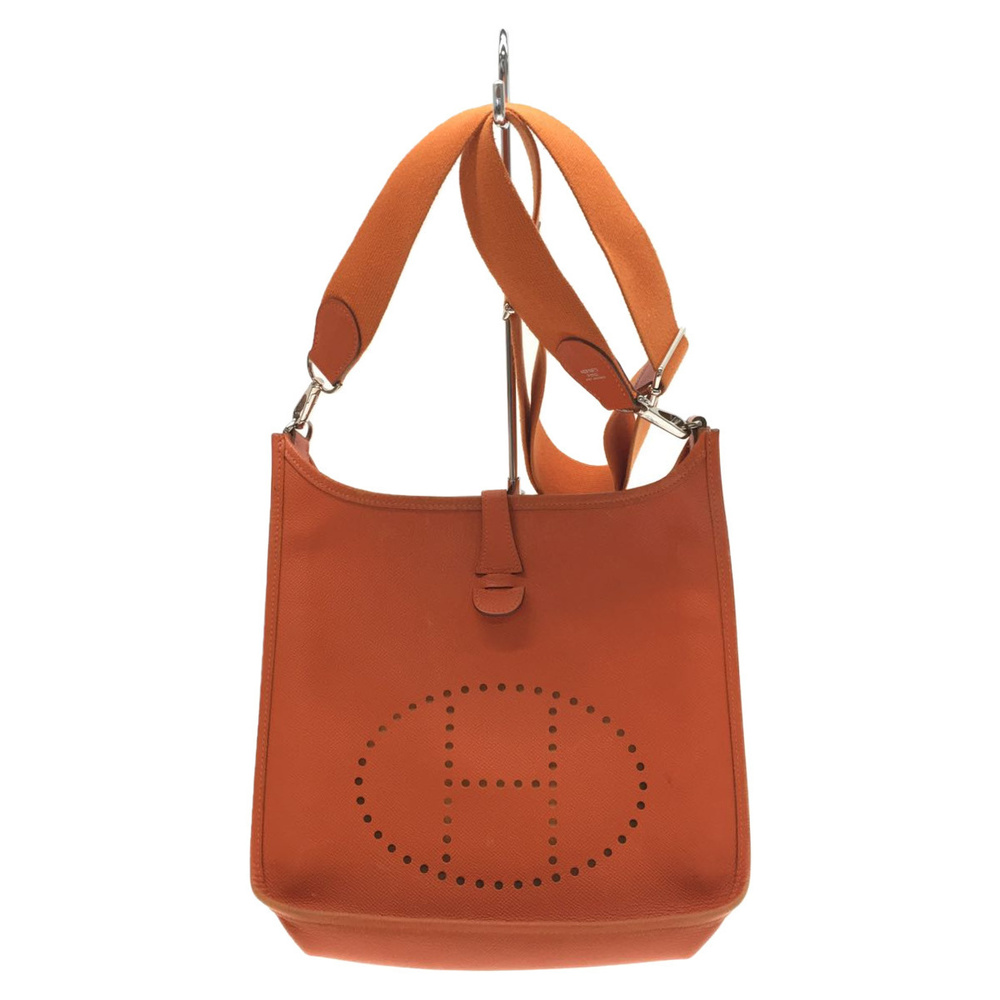 Hermes Leather Evelyn Shoulder Bag Red